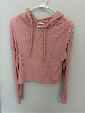 SO Ribbed Hooded Sweater - Blush Pink